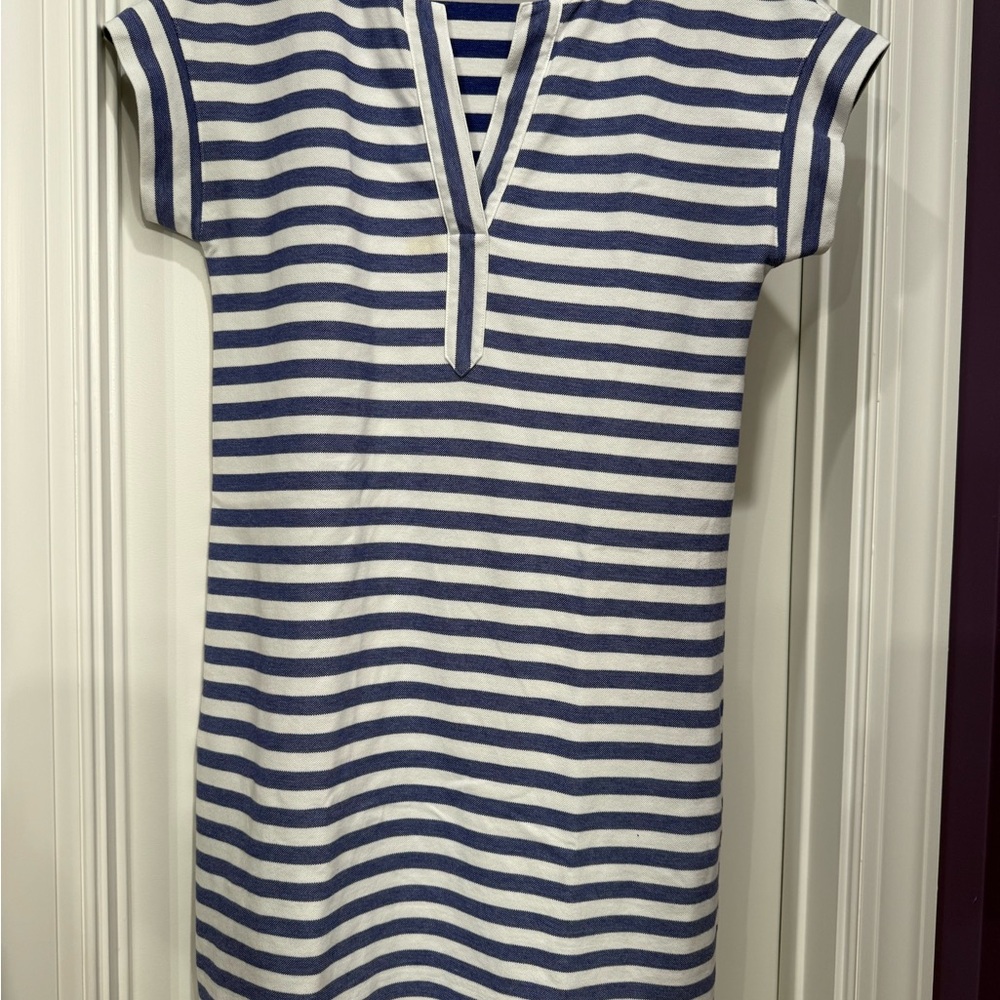 Vineyard Vines Purple/Blue and White Dress with Raglan Short Sleeves size S